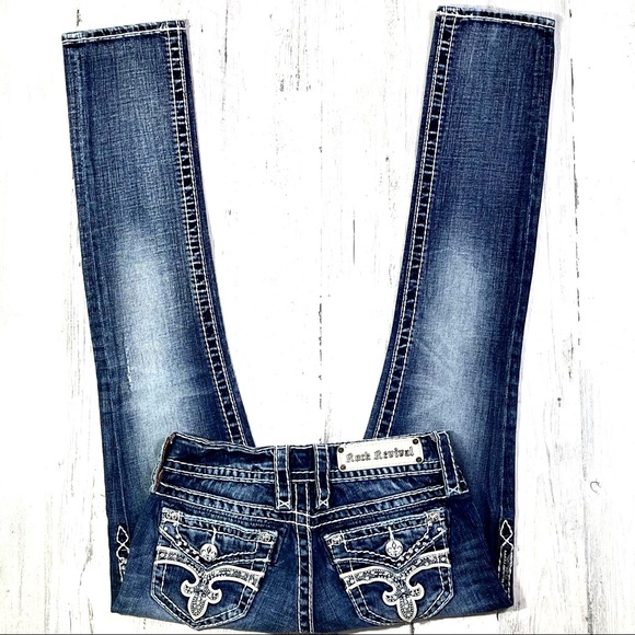Rock Revival Denim - Rock Revival Esther Cuff Straight Leg Jean’s. 25